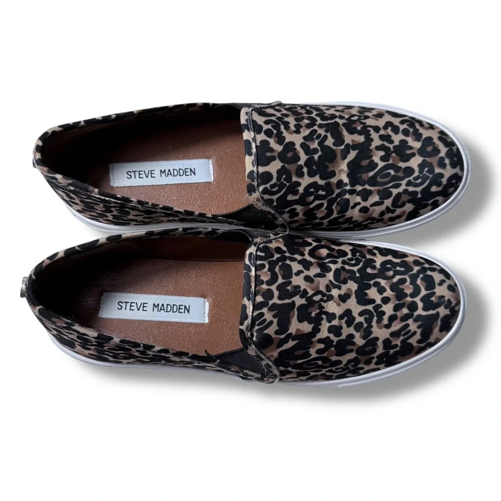 Steve Madden Leopard Print Slip On Casual Sneakers Size 9.5M